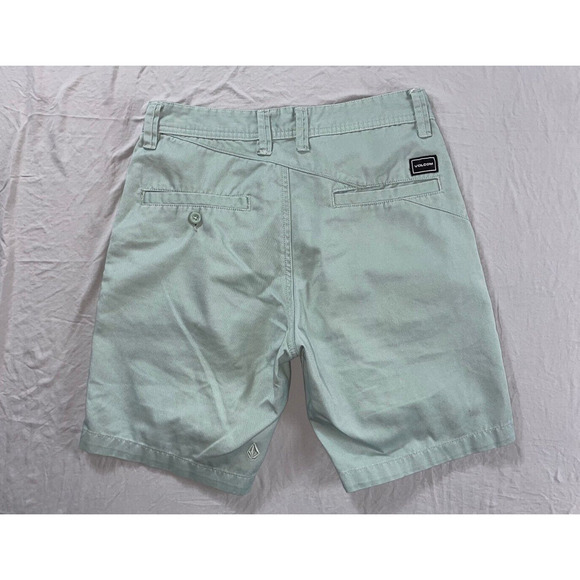 Volcom Flat Front Poly-Cotton Chino Skate Shorts. Seafoam Green, Size 28. GUC! - Picture 4 of 4